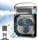 softdigit Ventilador Portátil de Mesa Mini Ar Condicionado Umidificador Climatizador Led Água e Gelo 3 Velocidades Led (PRETO)